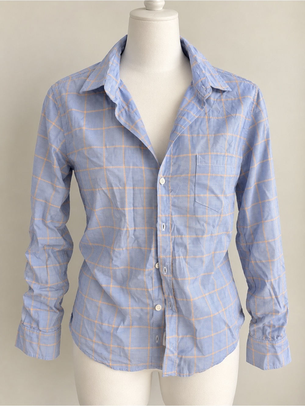 Frank & Eileen Blue and Cream Windowpane Button-Down Shirt